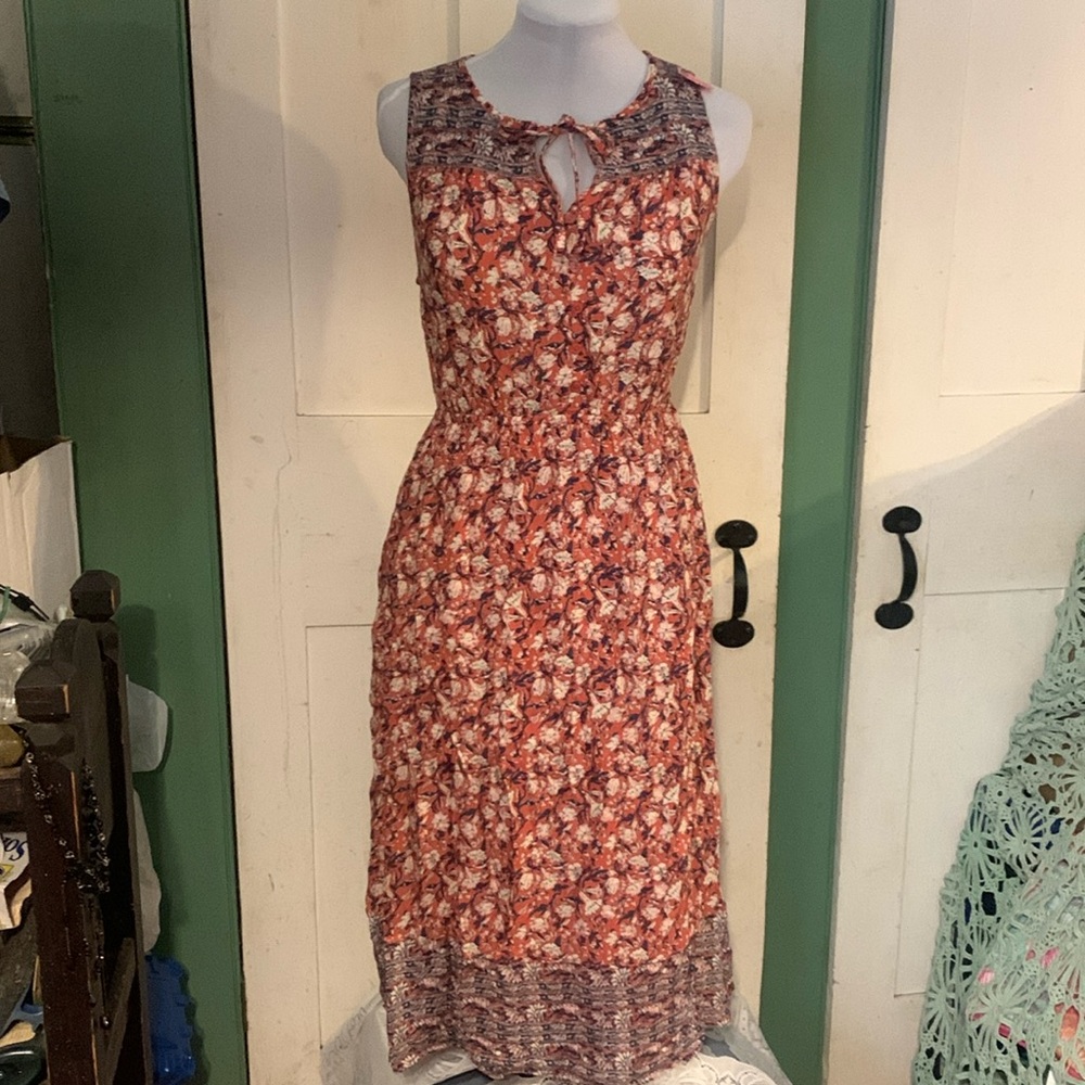 🔥NWT🔥 Lucky Brand Dress Size XSmall  Boho Romantic Flowered Coquette Cowgirl